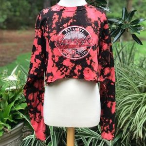 Cropped Bleached UGA Bulldogs Long Sleeved Tee